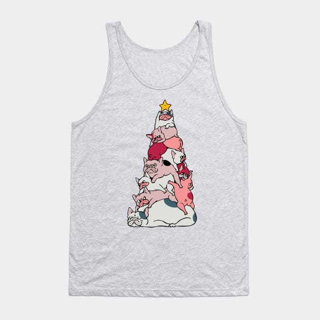 Christmas Tree French Bulldog Tank Top by huebucket